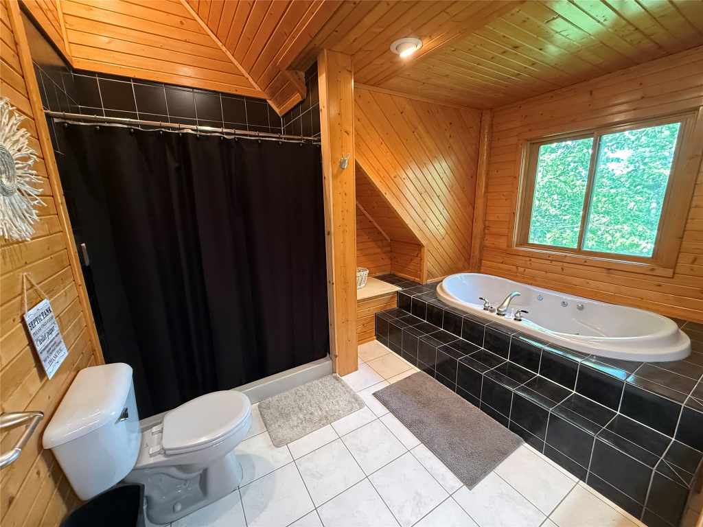 Bathroom with shower and soaking tub