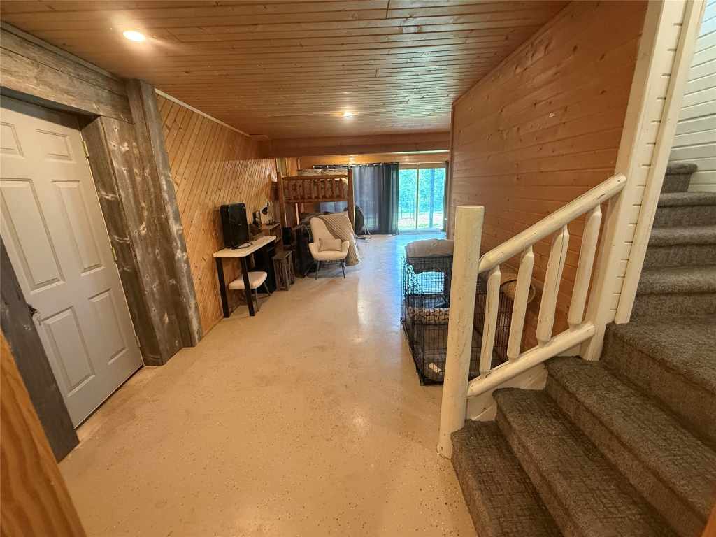 Lower-level hallway and gathering space