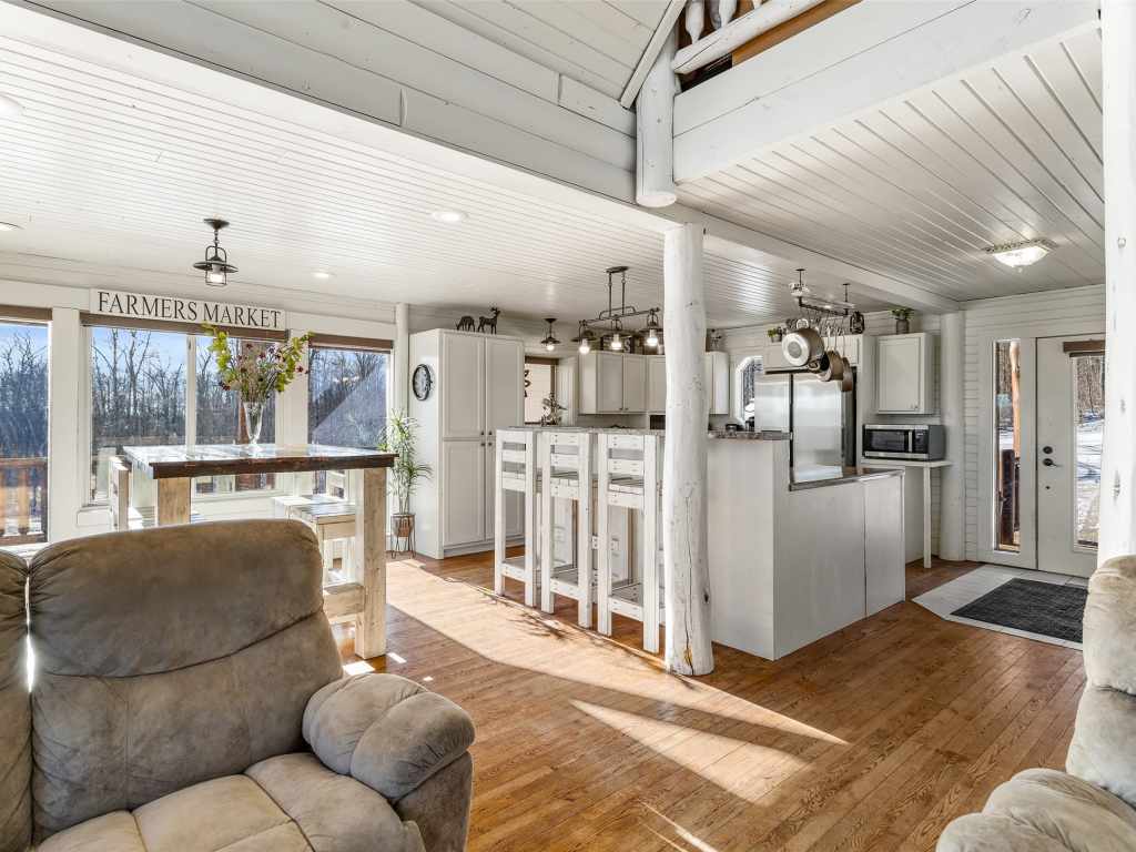 Open living room and kitchen